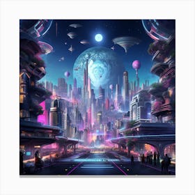 Futuristic City 35 Canvas Print