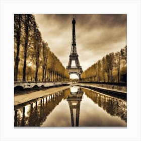 Eiffel Tower Reflection Canvas Print