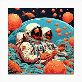 Astronauts In Space 6 Canvas Print