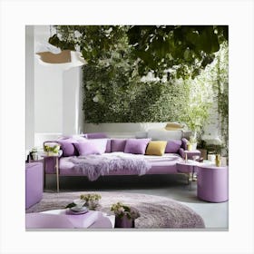 Purple Living Room Canvas Print