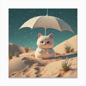 Cat In The Sand Canvas Print