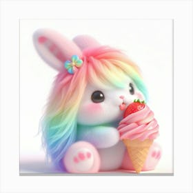 Rainbow Bunny 3 Canvas Print