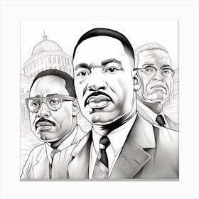 Martin Luther King Jr Coloring Page Canvas Print