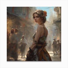 Woman In A City 1 Canvas Print