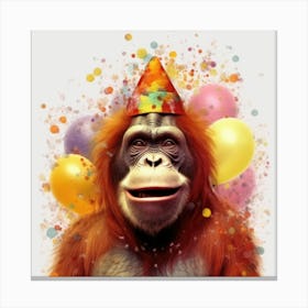 Orangutan Birthday Party 1 Canvas Print