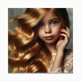 Little Girl With Long Hair 7 Canvas Print