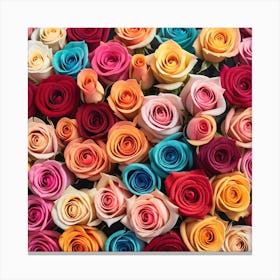 Colorful Roses Background 1 Canvas Print