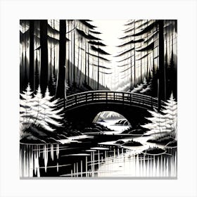 Bridge In The Woods 3 Canvas Print