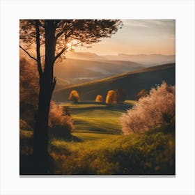 Sunset In Tuscany 1 Canvas Print