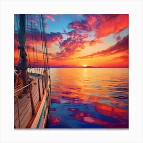 Sailboat At Sunset 20 Canvas Print