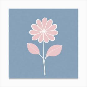 A White And Pink Flower In Minimalist Style Square Composition 642 Canvas Print