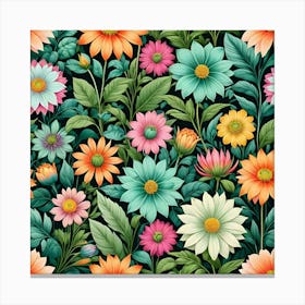 Seamless Floral Pattern 15 Canvas Print