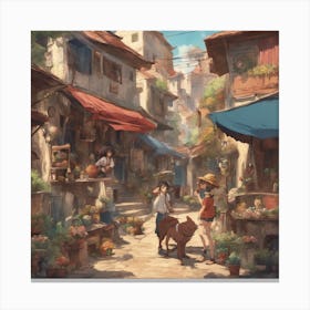 Street In A City ( Bohemian Design ) Canvas Print
