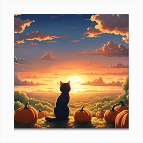 Sunset Cat Canvas Print