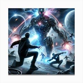 MindTech Guardians: Battle for the Cosmos Canvas Print