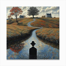 Man In The Water Canvas Print