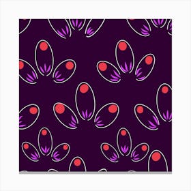 Seamless Pattern Petals Dots Print Seamless Canvas Print