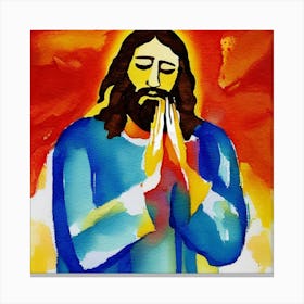 Jesus Praying Canvas Print