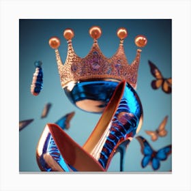 Diamond Heels With Diamond Crown Blue Laurels (1) (1) Canvas Print