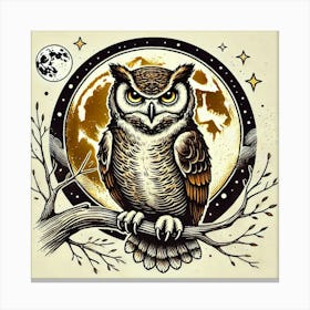 Tattoo Owl 3 Canvas Print