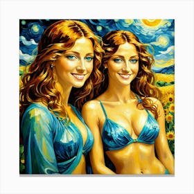 Two Women In Bikinisvghhh Canvas Print