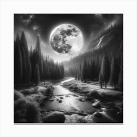 Full Moon In The Forest Canvas Print