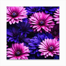 Purple And Pink Flowers 1 Canvas Print