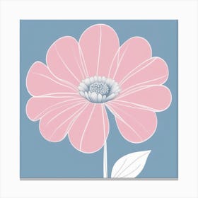 A White And Pink Flower In Minimalist Style Square Composition 421 Canvas Print