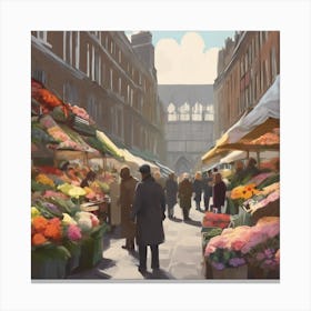 Flower Market London Art Print Canvas Print