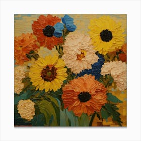 Sunflowers In A Vase Canvas Print