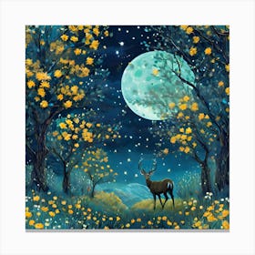 Deer In The Forest Canvas Print