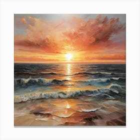 Sunset Time Over The Sea Canvas Print