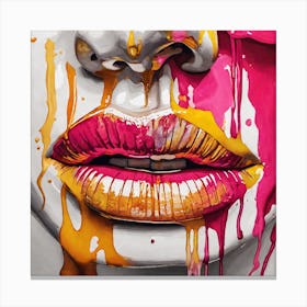 Dripping Lips Canvas Print