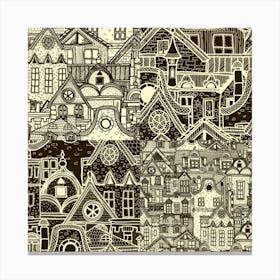 Four Hand Drawn City Patterns Canvas Print