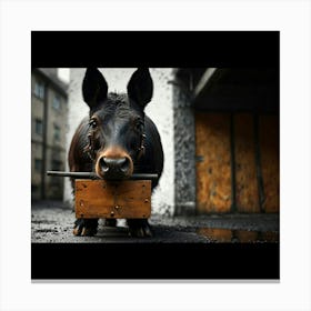 Pig In A Box Canvas Print