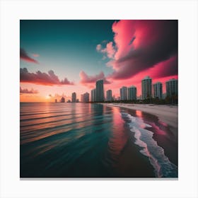 Sunset In Miami Canvas Print