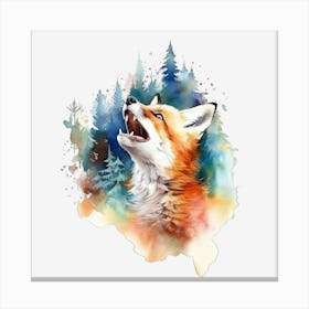 Fox In The Forest Canvas Print