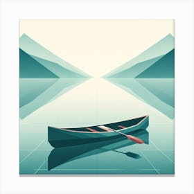 Canoe On Water Canvas Print