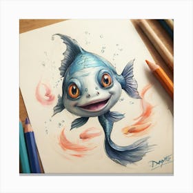 Fish Drawing 4 Canvas Print