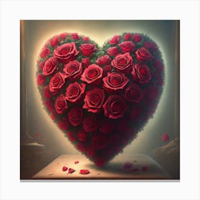 Image Fx Valentines Heart Made Out Of Roses Intricate (2) Canvas Print