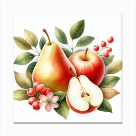 Pear and Apple 1 Canvas Print