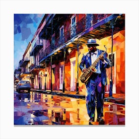 Saxophone Player In New Orleans 1 Canvas Print