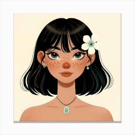 Girl With Freckles Canvas Print