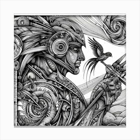 Man With A Bird Canvas Print