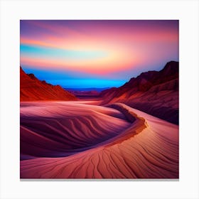 Sunset In The Desert Canvas Print