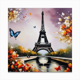 Paris With Butterflies 47 Canvas Print