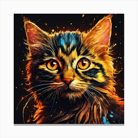 Cat Painting Canvas Print