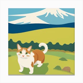 Cat In The Field Canvas Print