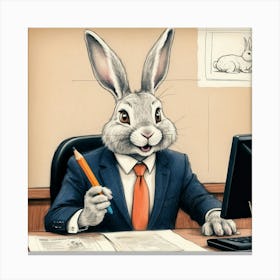 Rabbit In A Suit 48 Canvas Print