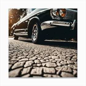 Classic Car Parked On The Road Canvas Print